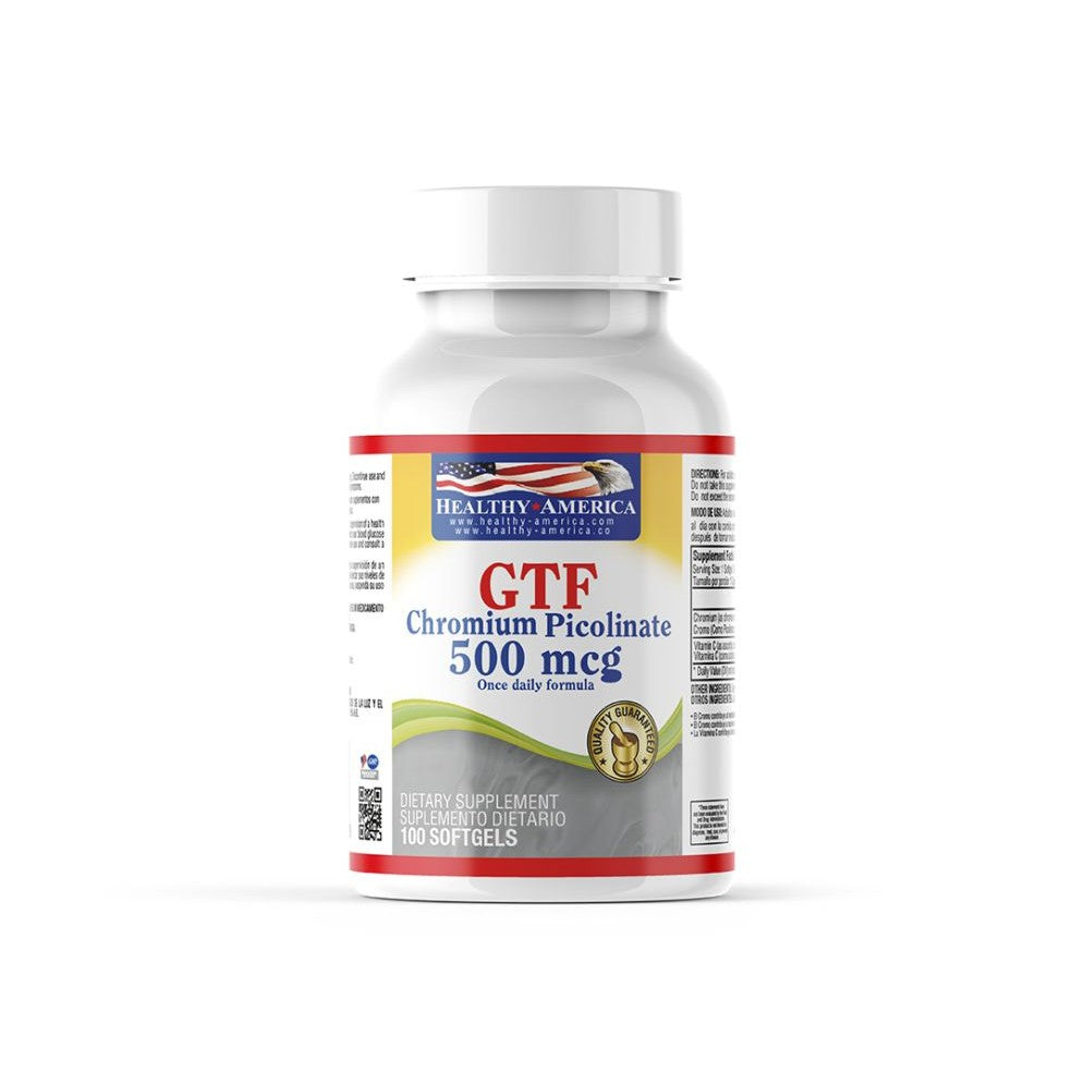 Imagen del producto GTF CROMIUM PICOLINATE 500 MG x 100 SOF de Healthy America en Giravital