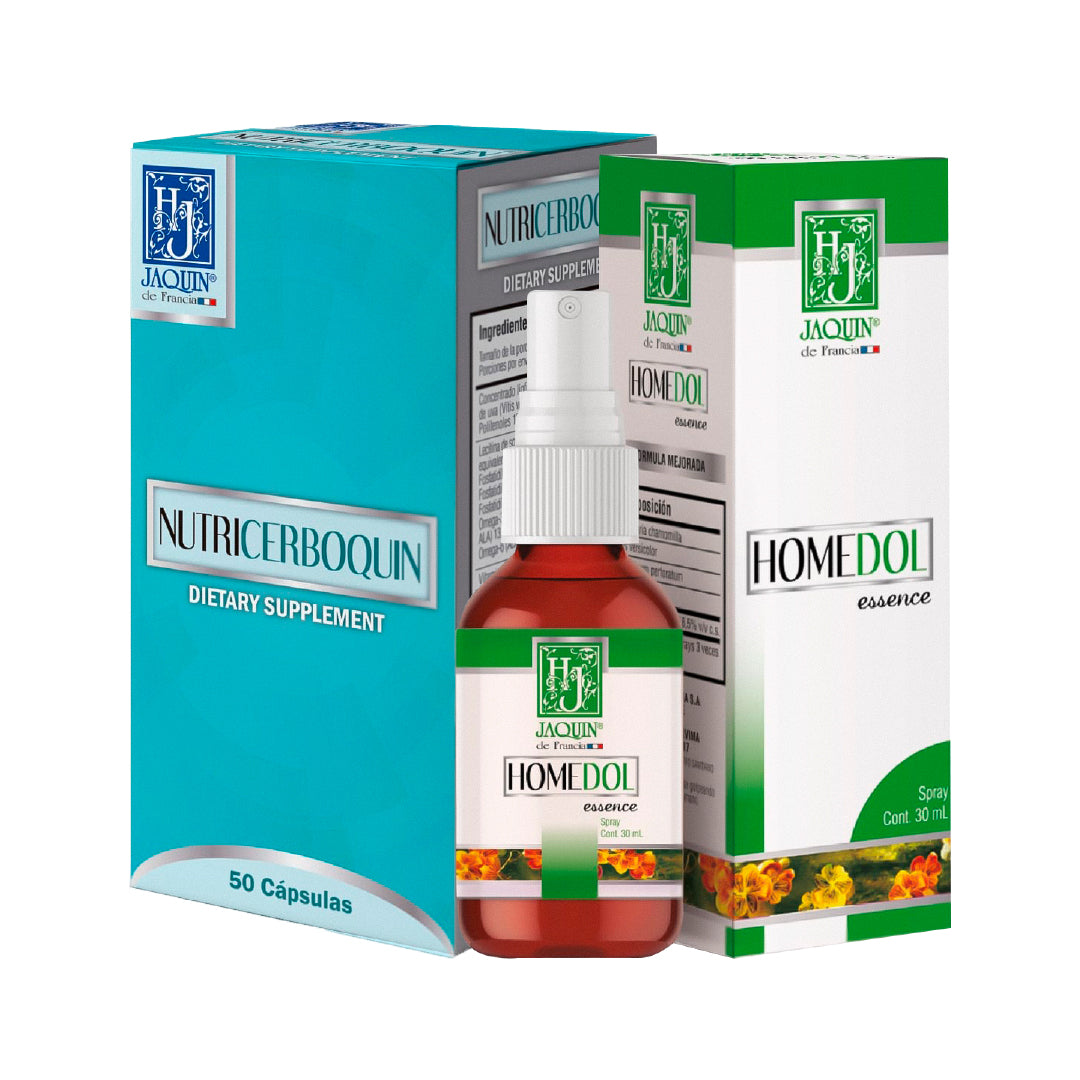 Imagen del producto NUTRICEBROQUIN x 50 cápsulas JAQUIN + HOMEDOL x 30ML de Jaquin De Francia en Giravital