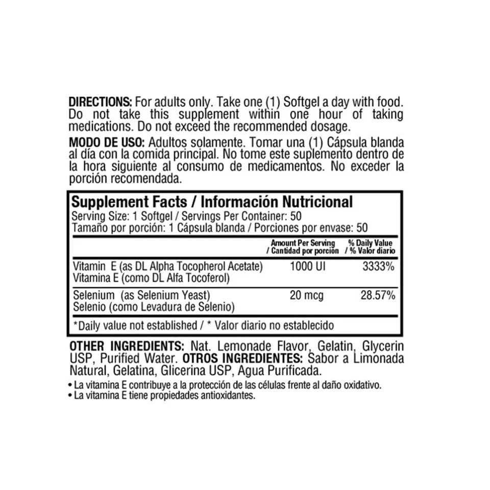 SUPREME VITAMINA E 1000 IU X 50 SOFGELS HA - imagen adicional 3