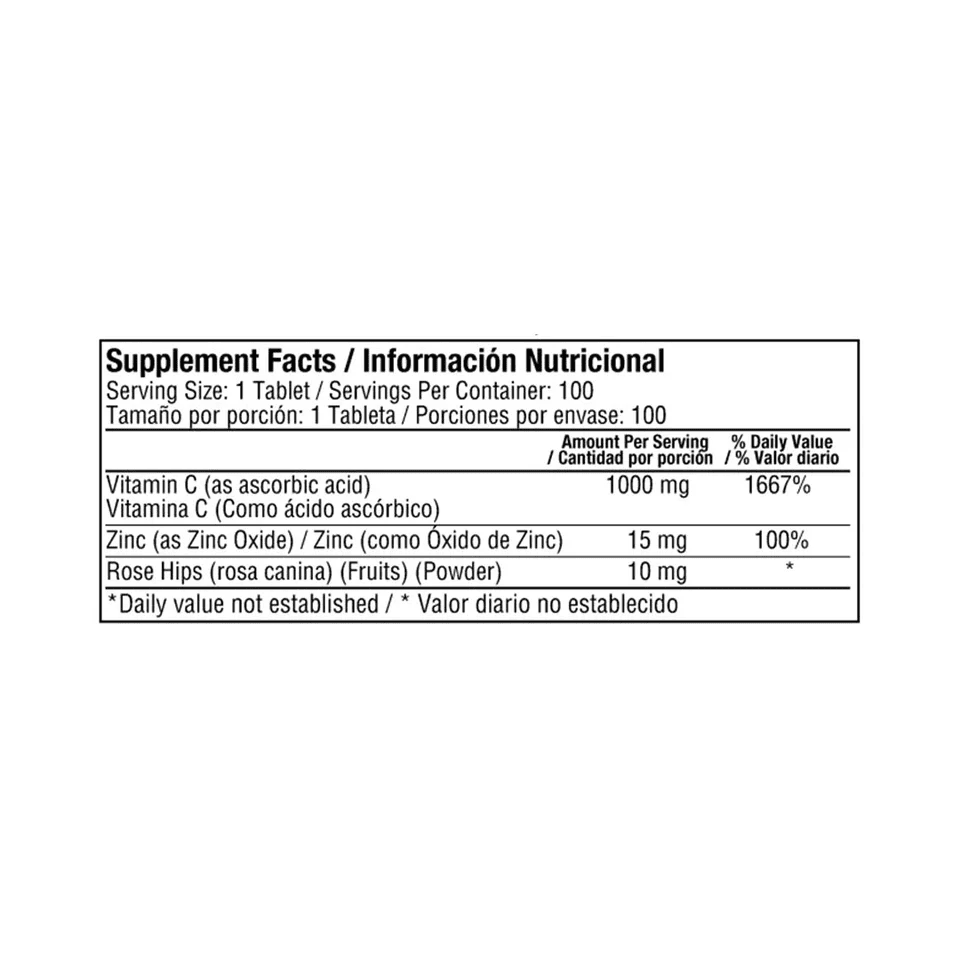 VITAMINA C 1000 X 100 TAB PLUS ZINC HEALTHY - imagen adicional 3