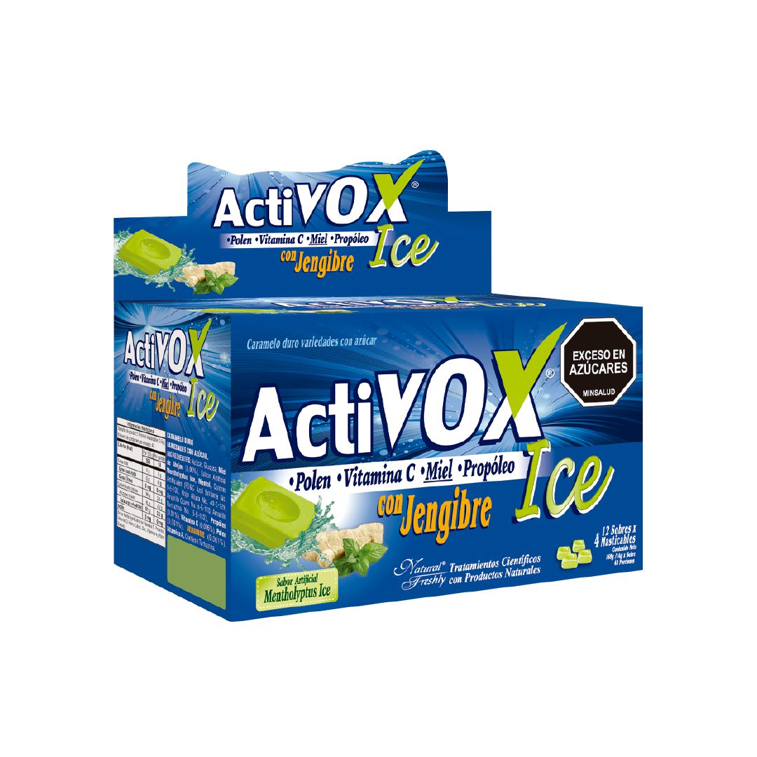 ACTIVOX ICE CON JENGIBRE X 12 SOBRES - FRESHLY