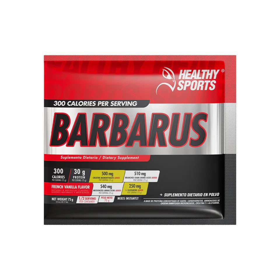 BARBARUS VANILLA FLAVOR 75G/12 UNID - HEALTHY SPORTS