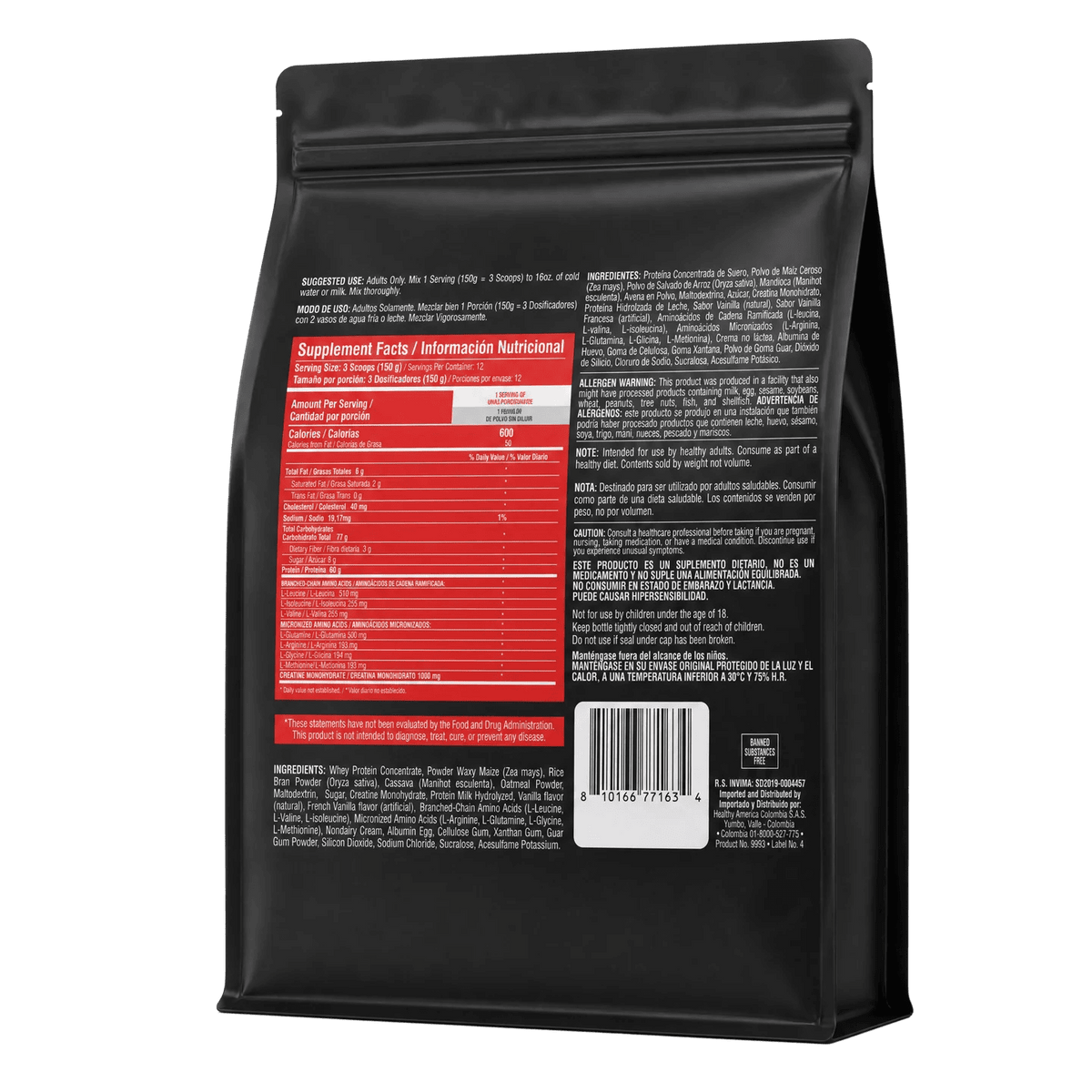 BARBARUS VANILLA FLAVOR DOYPACK 1820G - imagen adicional 2
