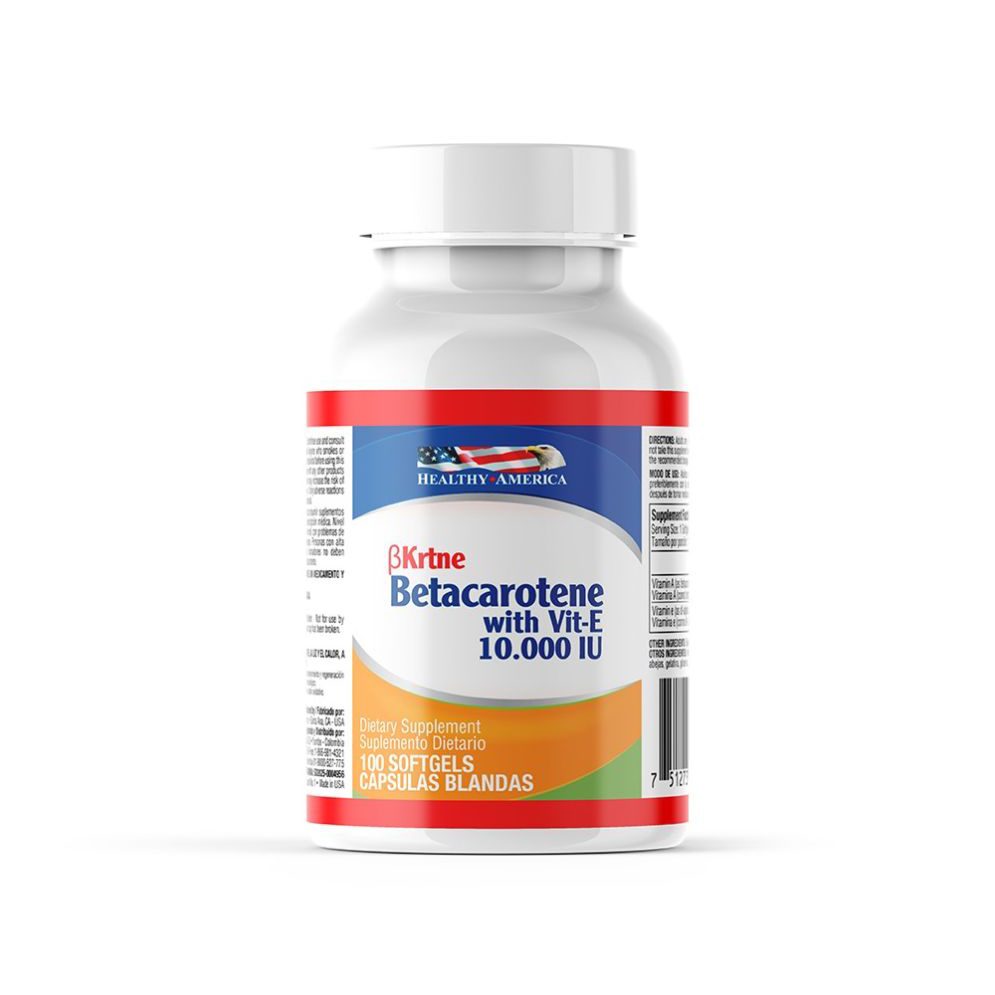 BETACAROTENE CON VITAMINA E 10.000 IU - HEALTHY AMERICA