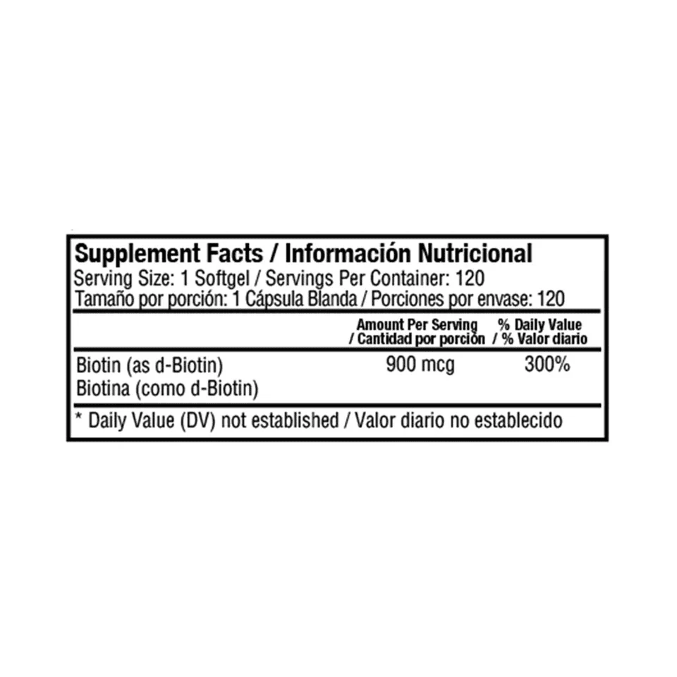 BIOTIN 900 MCG X 120 SOFGELS - imagen adicional 3