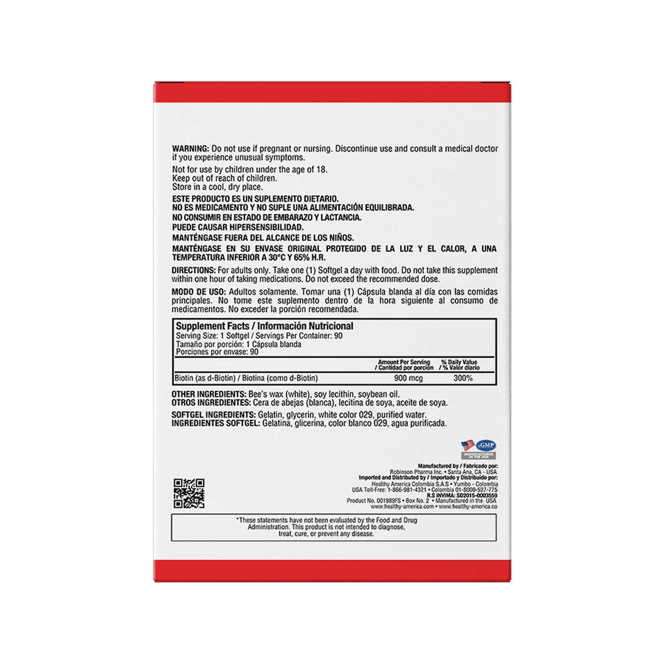 BIOTIN X 900 MCG SOFTGELS 90CT BLISTER - imagen adicional 2