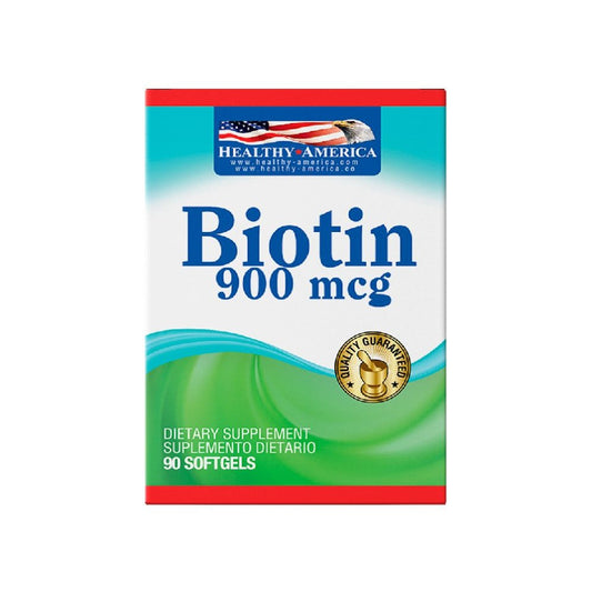 Imagen del producto BIOTIN x 900 MCG SOFTGELS 90CT BLISTER UNIT de Healthy America en Giravital
