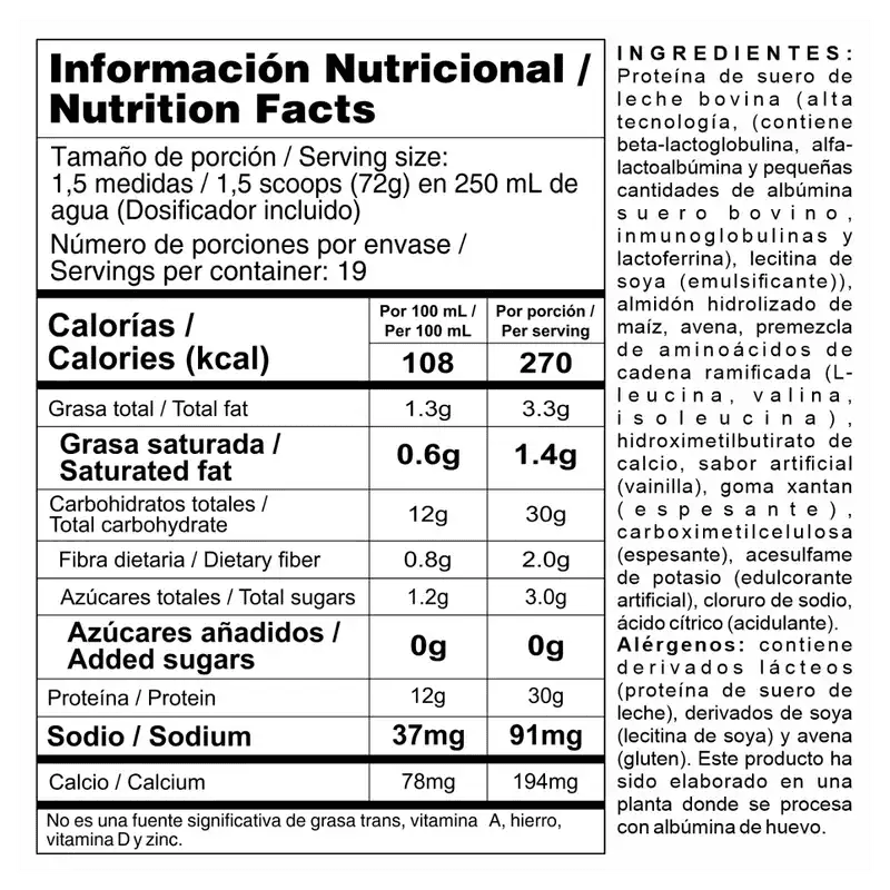 BIPRO MASS VAINILLA X 3 LB (1368g) - imagen adicional 2
