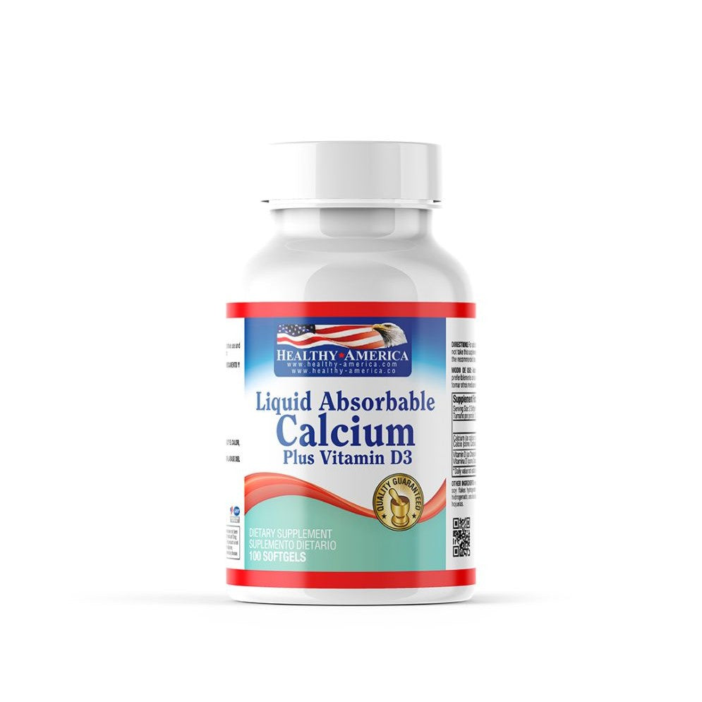 Imagen del producto CALCIO LIQUIDO 1200 MG + 400 IU x 100 PERLA HA de Healthy America en Giravital