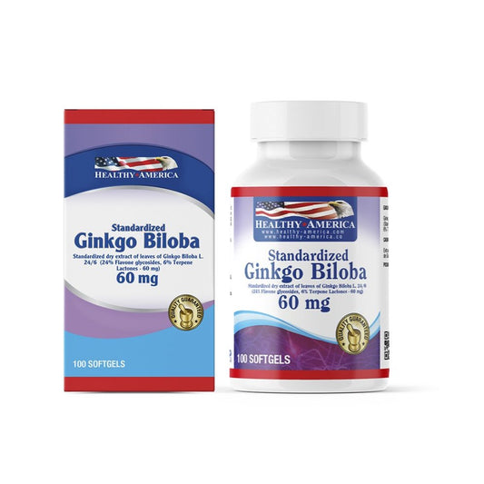 Imagen del producto GINKGO BILOBA 60 MG x 100 SOF HA de Healthy America en Giravital