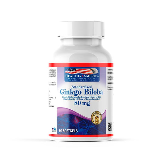 Imagen del producto GINKGO BILOBA 80MG x 90SOFG de Healthy America en Giravital