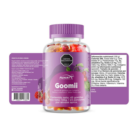 GOMITAS COLAGENO + BIOTINA X 45 FUNAT - imagen adicional 2