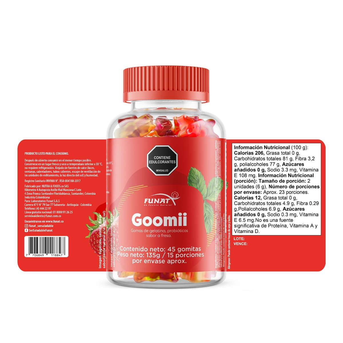 GOMITAS PROBIOTICOS X 45 FUNAT - imagen adicional 2
