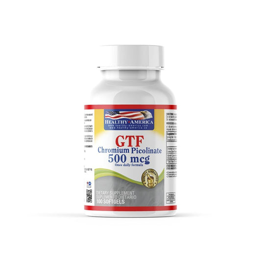Imagen del producto GTF CROMIUM PICOLINATE 500 MG x 100 SOF de Healthy America en Giravital