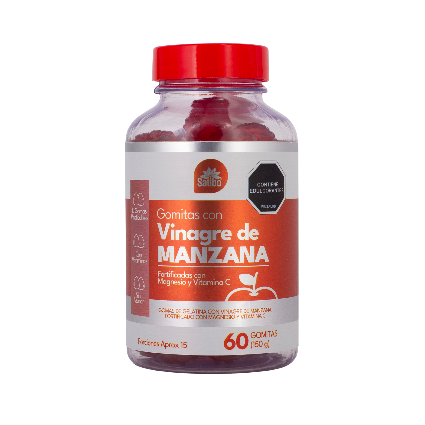 Imagen del producto GOMAS DE VINAGRE MANZANA x 60 de Satibo en Giravital