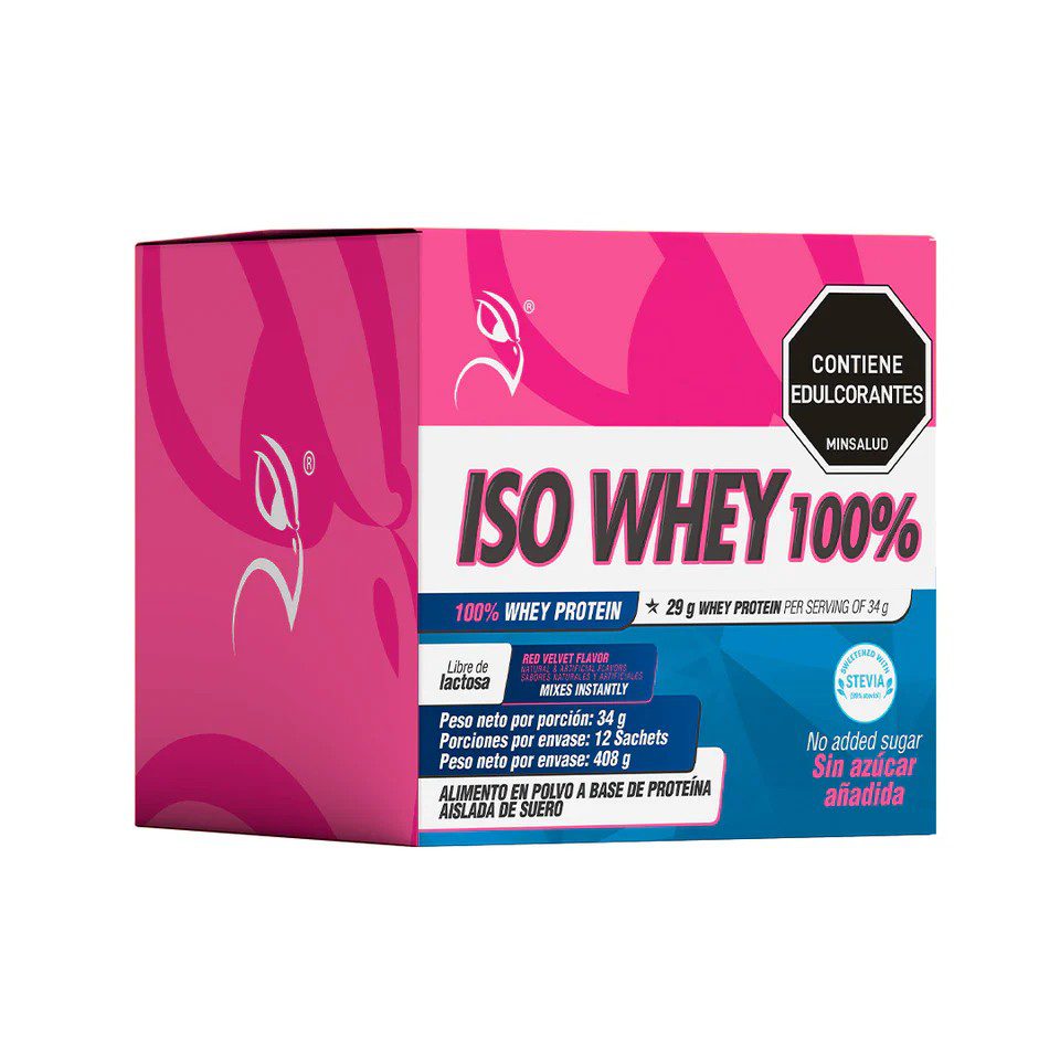 ISO WHEY 100% RED VELVET FLAVOR 34G/12 UNID - HEALTHY SPORTS
