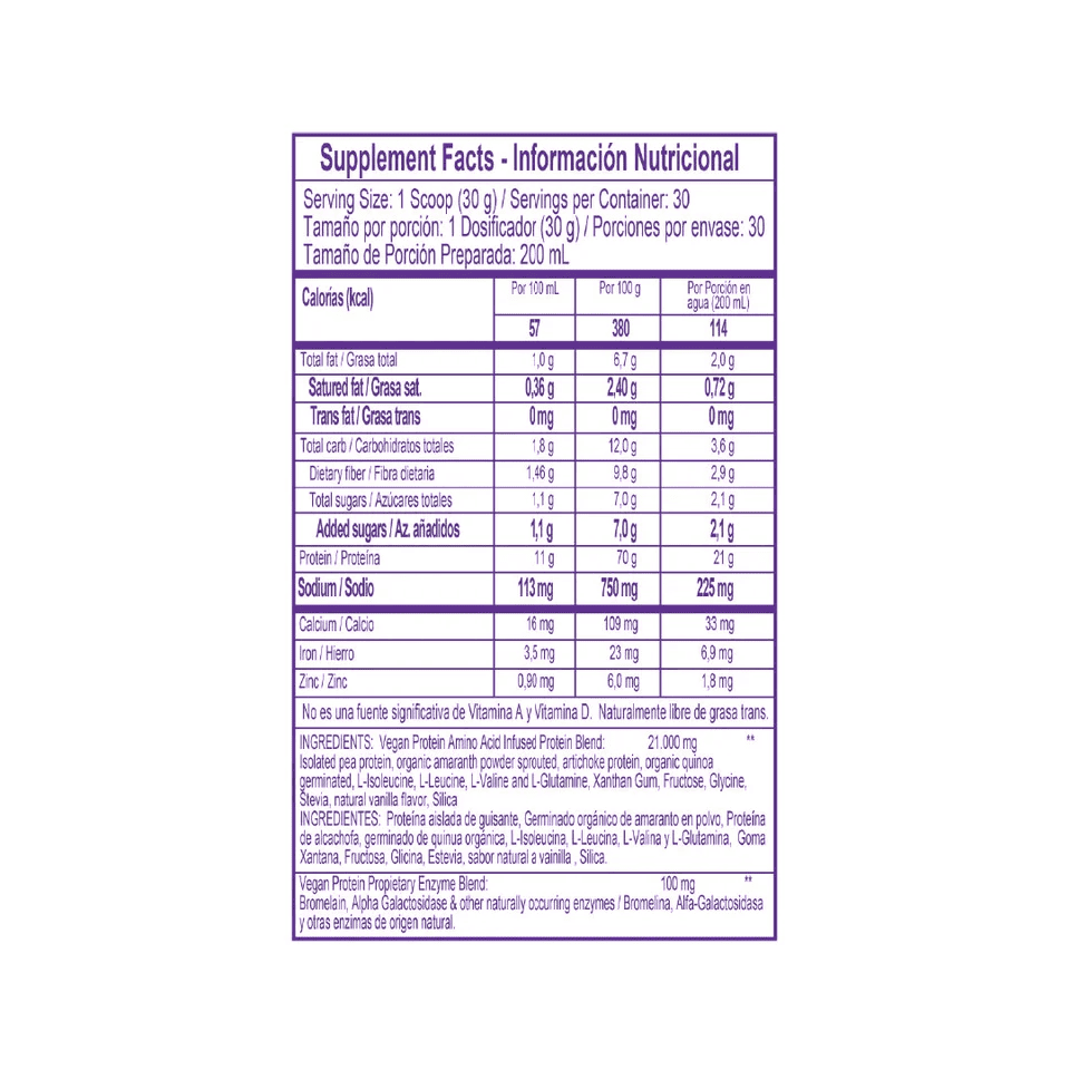 PROTEINA VEGANA 910GR - imagen adicional 2