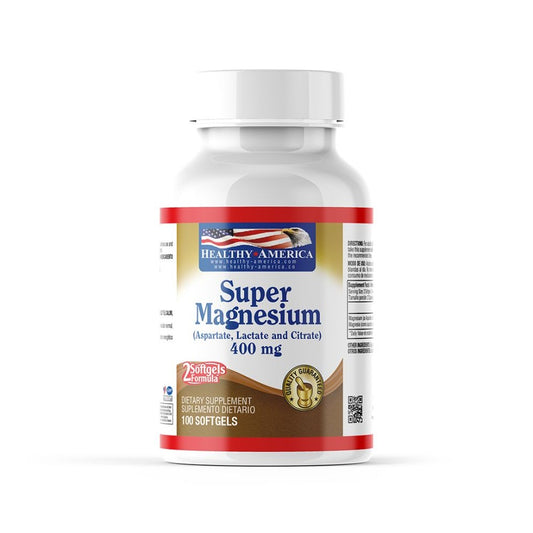 Imagen del producto SUPER MAGNESIO 400 MG x 100 SOFG HA de Healthy America en Giravital