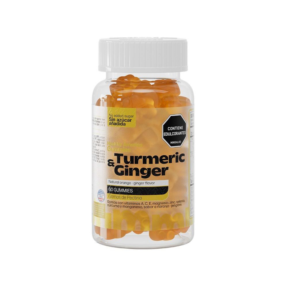 TURMERIC & GINGER GUMMES X 60 - HEALTHY AMERICA