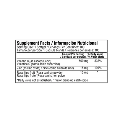 VITAMINA C + HIPE ROSE 500 MG X 100 PERLA HA - imagen adicional 3