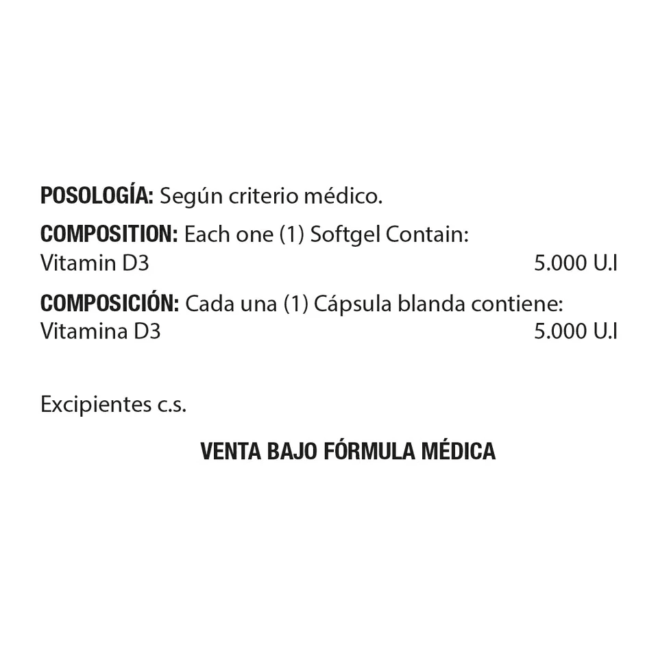 VITAMINA D3 5000IU X 100 SOFG - imagen adicional 3