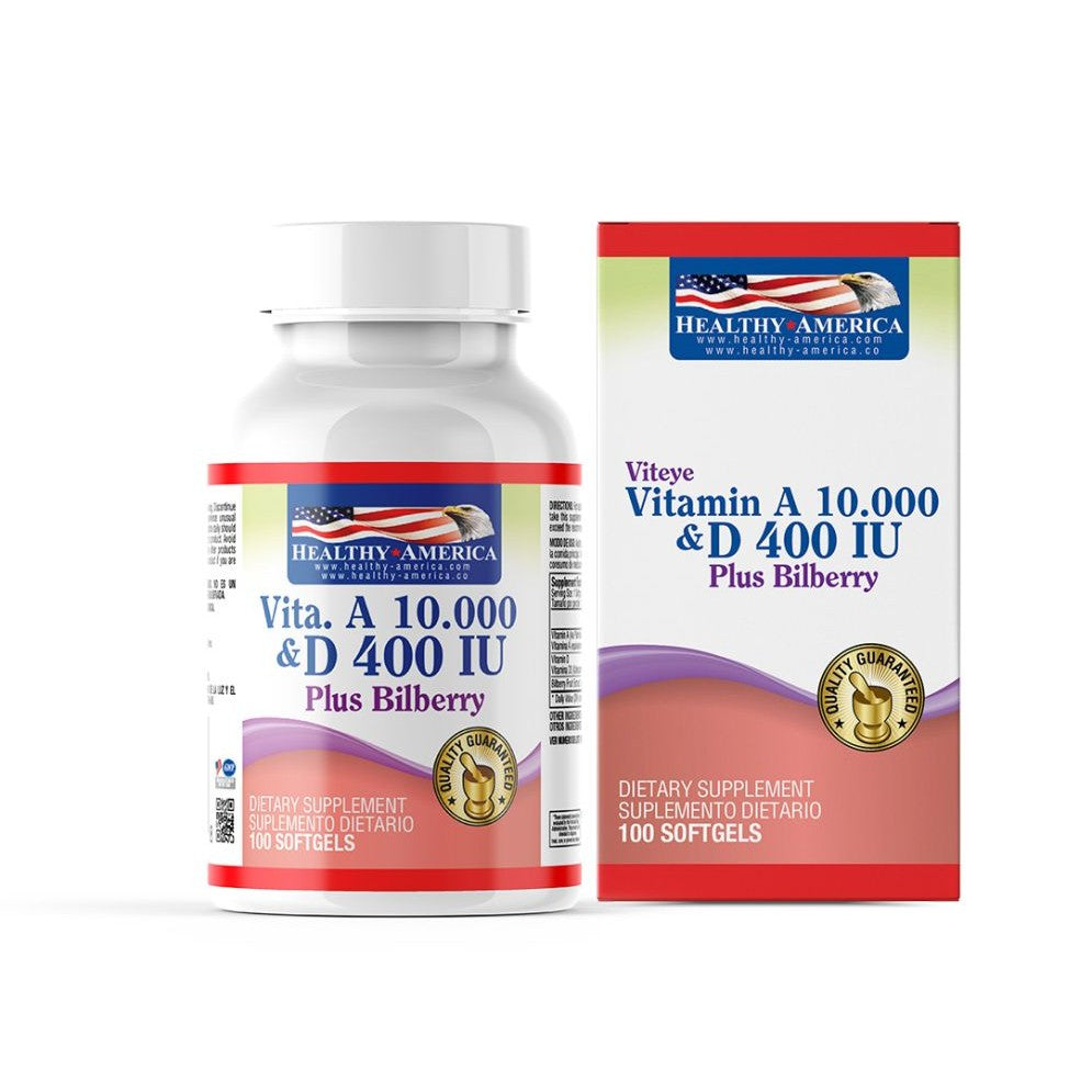 Imagen del producto VITAMINA A 10000 IU + VITAMINA D 400 IU x 100 PERL de Healthy America en Giravital