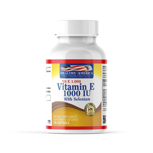 Imagen del producto VITAMINA E 1000 IU SELENIO 100 softgels HA de Healthy America en Giravital