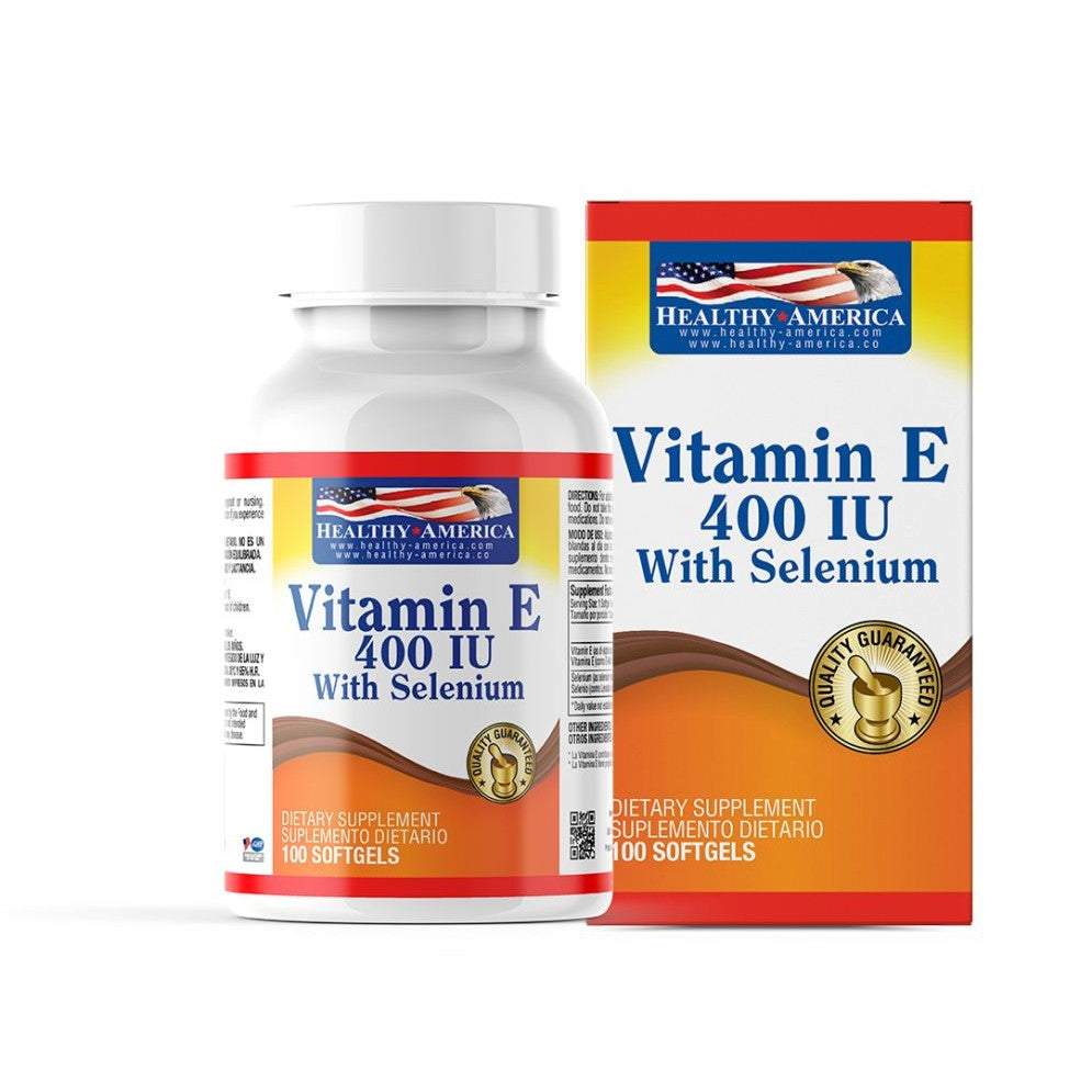 Imagen del producto VITAMINA E 400 IU + SELENIO x 100 PERLA HA de Healthy America en Giravital